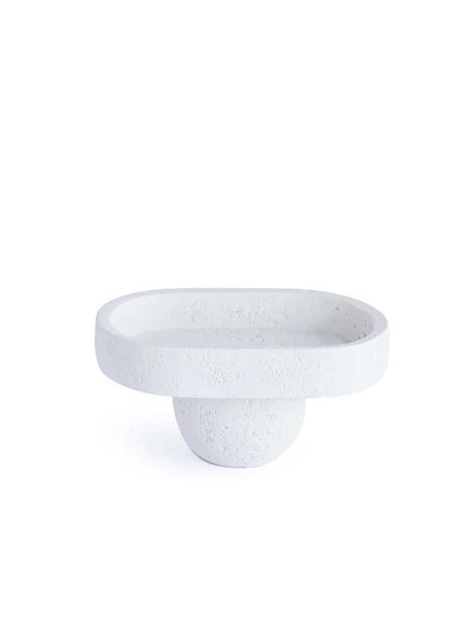 Si Bonne Natural Travertine Stone Decorative Vase Bowl with Pedestal Base – Handmade Tabletop Centerpiece for Dried Flowers, Floral Arrangements and Home Décor Display - Image 1